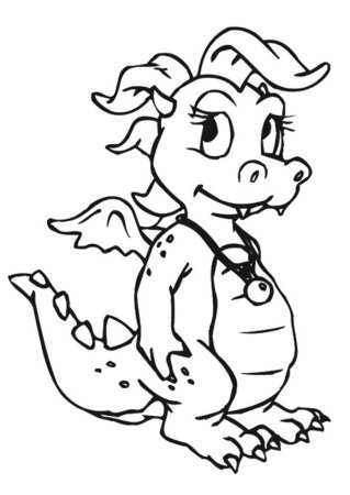 Дракон раскраска для детей