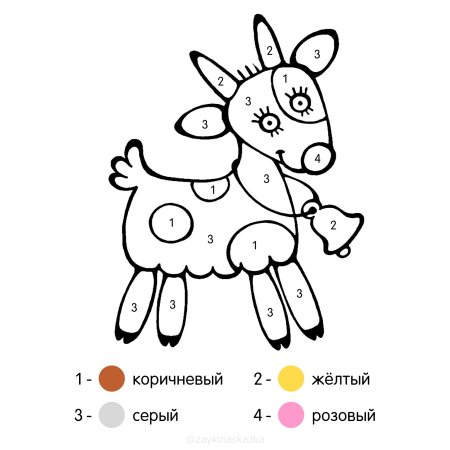 Раскраска по номерам для детей 3-4 лет