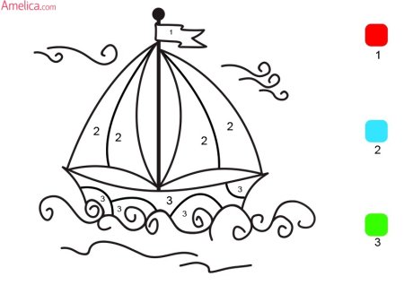 Раскраска по номерам для детей 4 лет