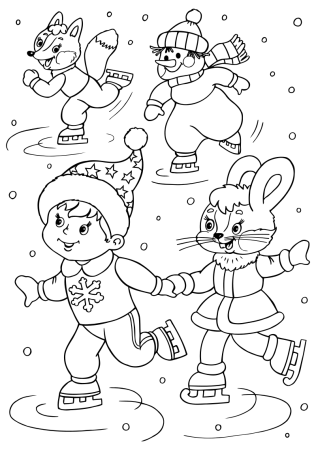 Раскраски зима для детей 5-6 лет