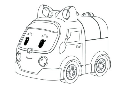 Раскраска Эмбер Робокар Поли а4