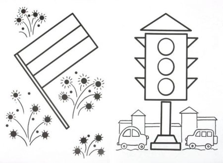 Светофор раскраска для детей 3-4 лет