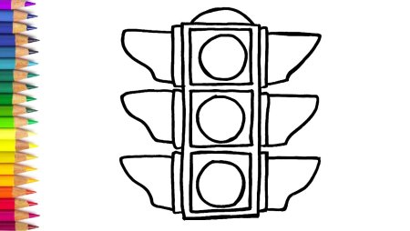 Урок рисования светофор