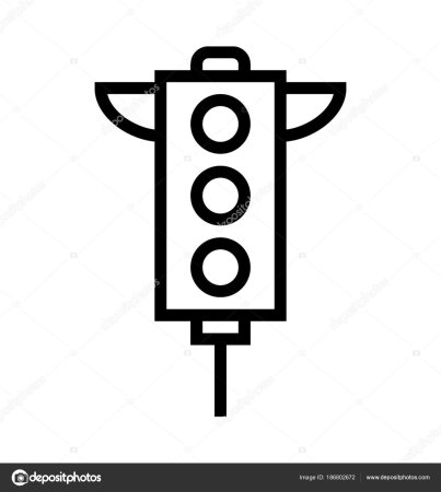 Пешеход на светофоре контур