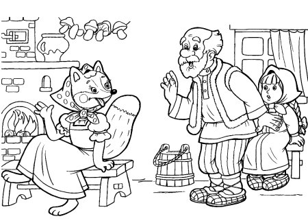 Иллюстрация к сказке Теремок раскраска