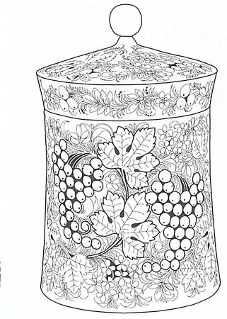 Раскраска "Хохломская роспись"