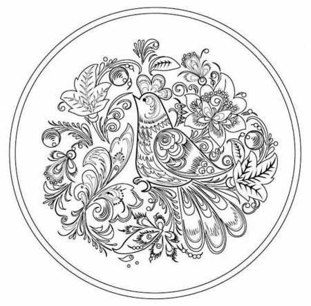 Раскраска "Хохломская роспись"