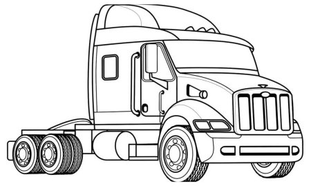 Раскраска грузовик Петербилт