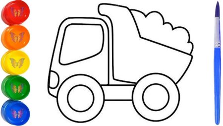 Раскраска грузовик для детей 3-4 лет