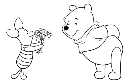 Разукрашка Винни пух Диснея