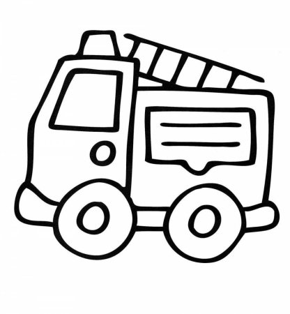 Пожарная машина раскраска для малышей