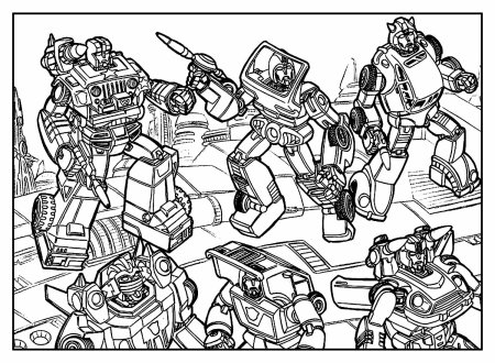 Раскраски роботы трансформеры Автоботы