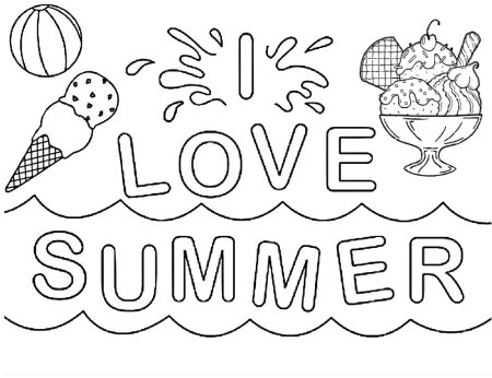 Summer раскраска