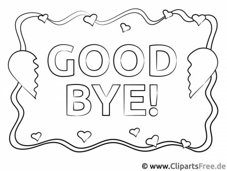 Goodbye раскраска