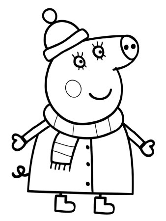 Раскраска 3 года Свинка папа