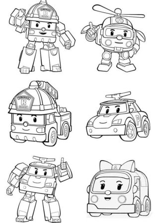 Герои мультика Поли Робокар