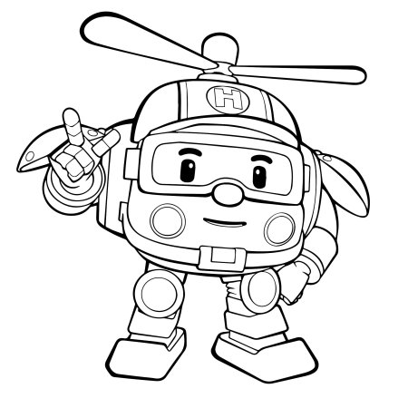 Раскраска Поли Робокар Поли