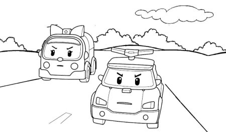 Эмбер из Робокар Поли раскраска