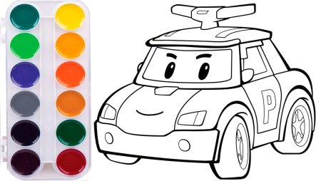 Разукрашки машинки Робокар Поли