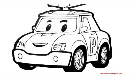 Машинки Полли Робокар Поли раскраска