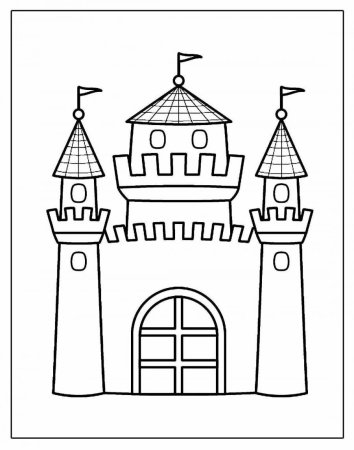 Замок раскраска для детей