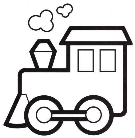 Паровоз раскраска для малышей