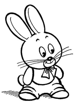 Зайчик раскраска для малышей
