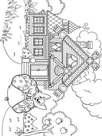 Теремок раскраска для детей