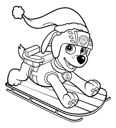 Раскраска Щенячий патруль зима