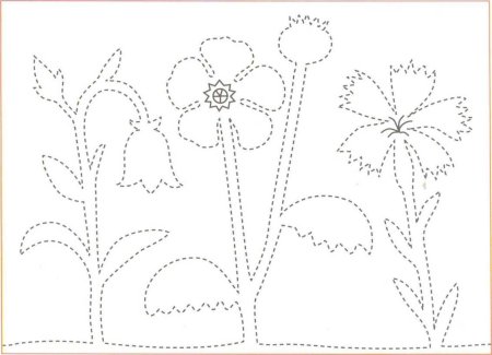Штриховка цветы для дошкольников