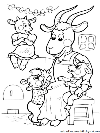 Раскраски для детей сказки