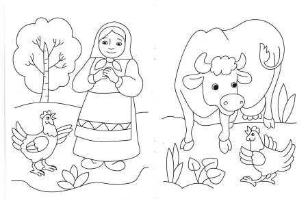 Раскраски к сказке Хаврошечка для детей