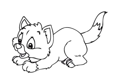 Котенок с мячиком раскраска для малышей