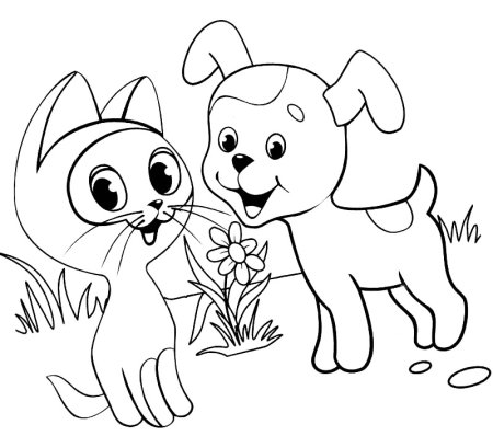 Котенок по имени Гав раскраска