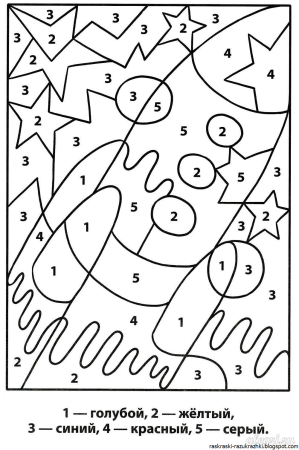 Разукраскапо номерам для детей