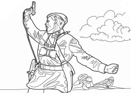 Рисунок о войне раскраска