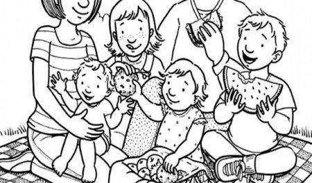 Рисунок моя семья раскраска