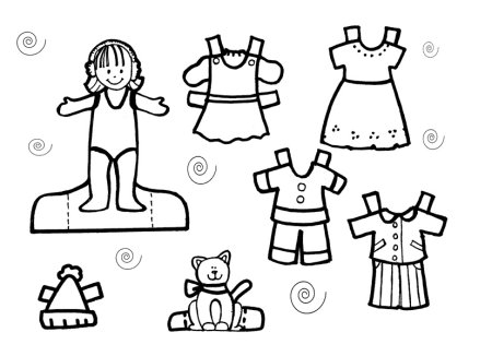 Одежда для куклы раскраска для детей