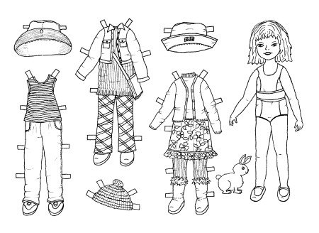Одень куклу раскраска