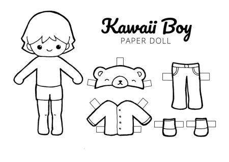 Разукрашка куколка с одеждой