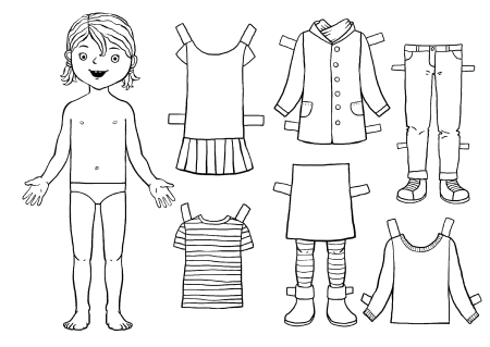 Кукла для одевания бумажная