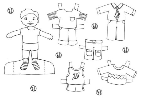 Трафареты куклы мальчика с одеждой