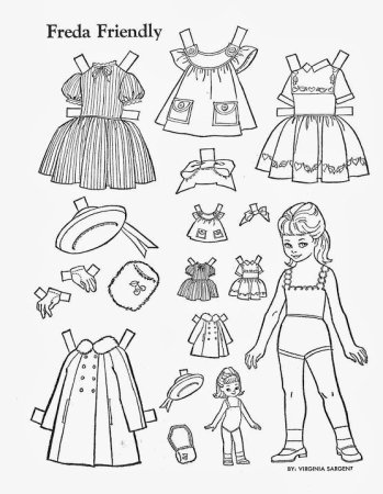 Кукла с одеждой для разукрашивания