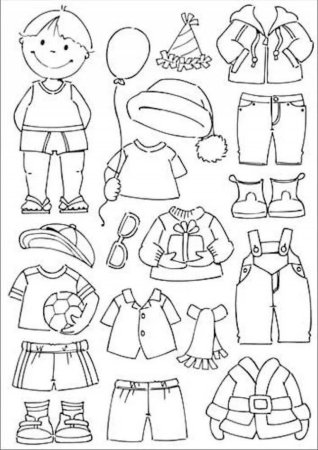 Осенняя одежда раскраска для детей