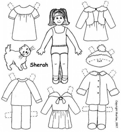 Трафарет куклы для одевания