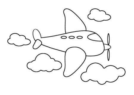 Раскраска самолетик для детей 2-3 лет