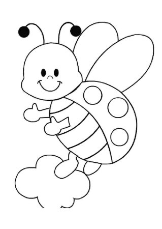 Божья коровка для раскрашивания детей 2-3 лет