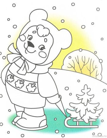 Зимние раскраски для детей