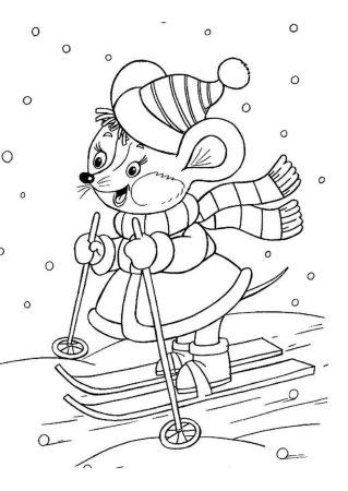 Раскраски зимние забавы для детей 5-6 лет