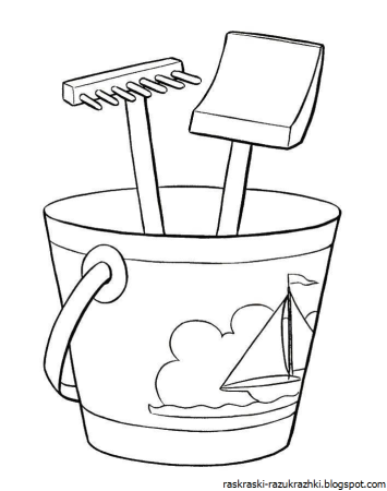Ведерко раскраска для малышей